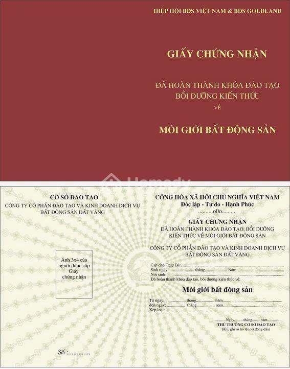 Chứng chỉ mô giới Bất động sản
